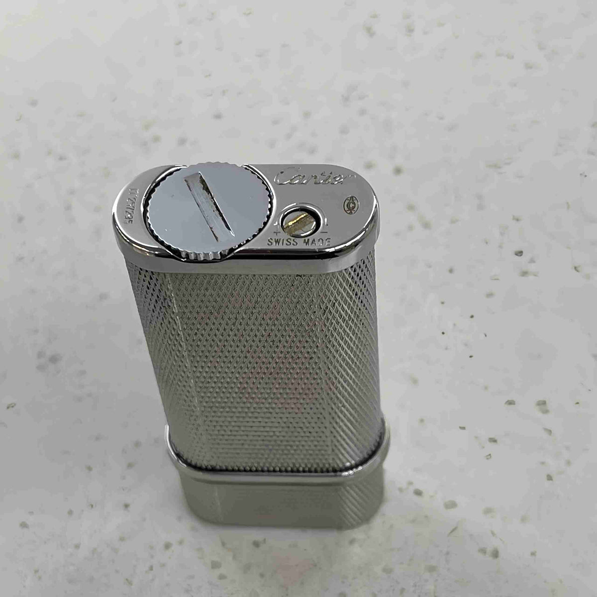 Antique Cartier Lighter - Oval Clous De Paris Silver