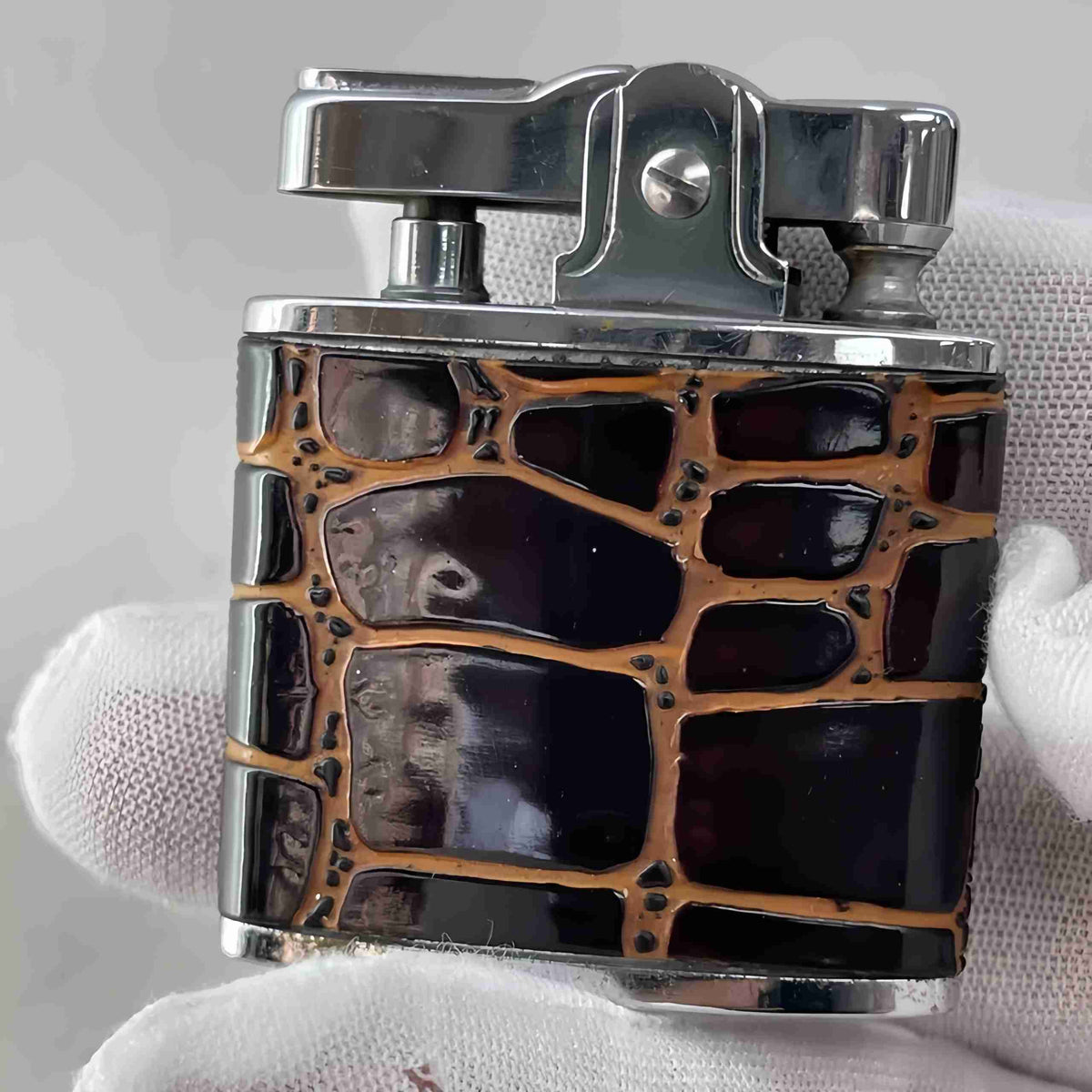Antique Taban Lighter - Genuine 1950s Leather Wrapped