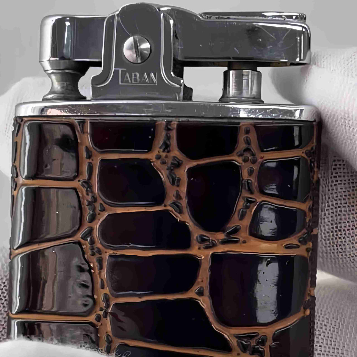 Antique Taban Lighter - Genuine 1950s Leather Wrapped